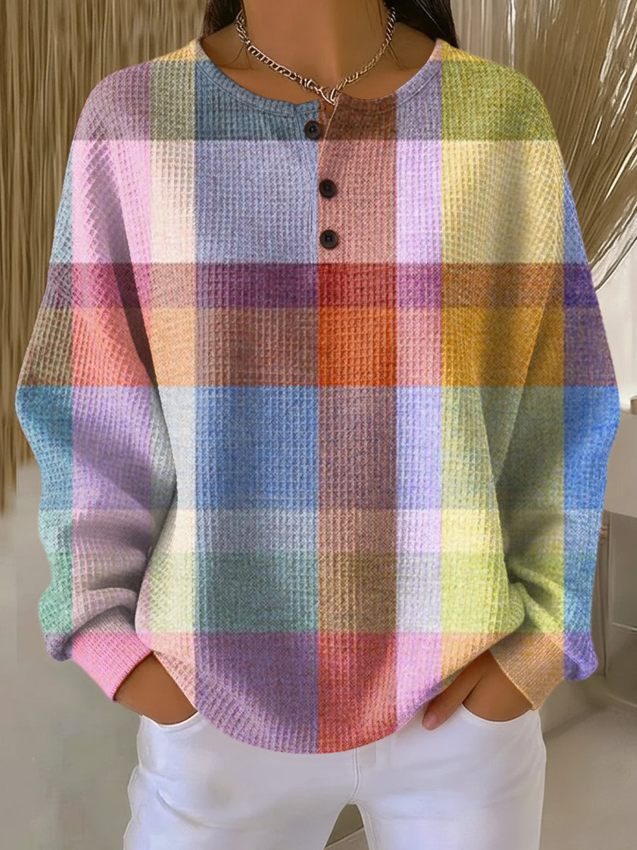 Damen Waffelstrickpullover Oversize Warm Kuschelig Dick - Image 9