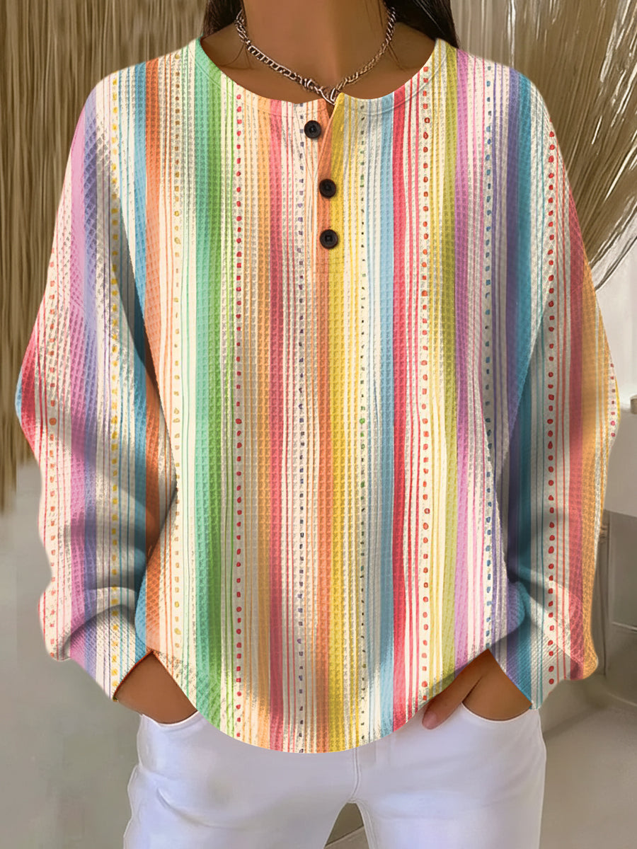 Damen Waffelstrickpullover Oversize Warm Kuschelig Dick - Image 10