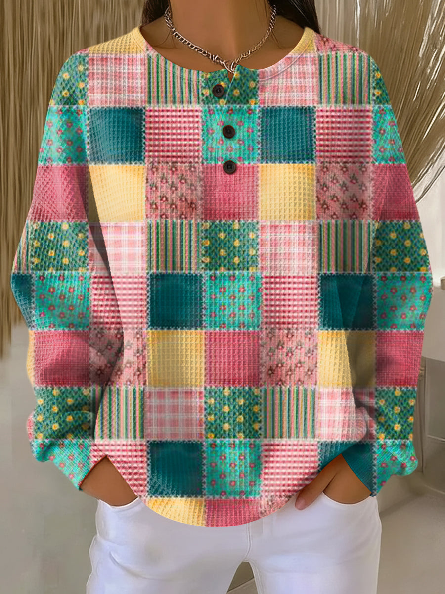 Damen Waffelstrickpullover Oversize Warm Kuschelig Dick - Image 20