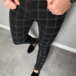 Pantaloni în carouri pentru bărbați, slim fit