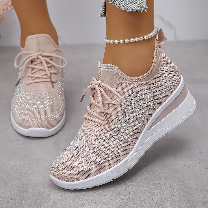Damen Orthopädische Sneaker Strasssteinen Glitzer - Image 4