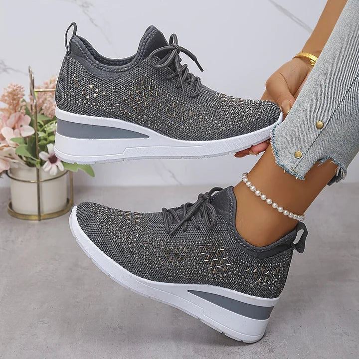 Damen Orthopädische Sneaker Strasssteinen Glitzer - Image 14