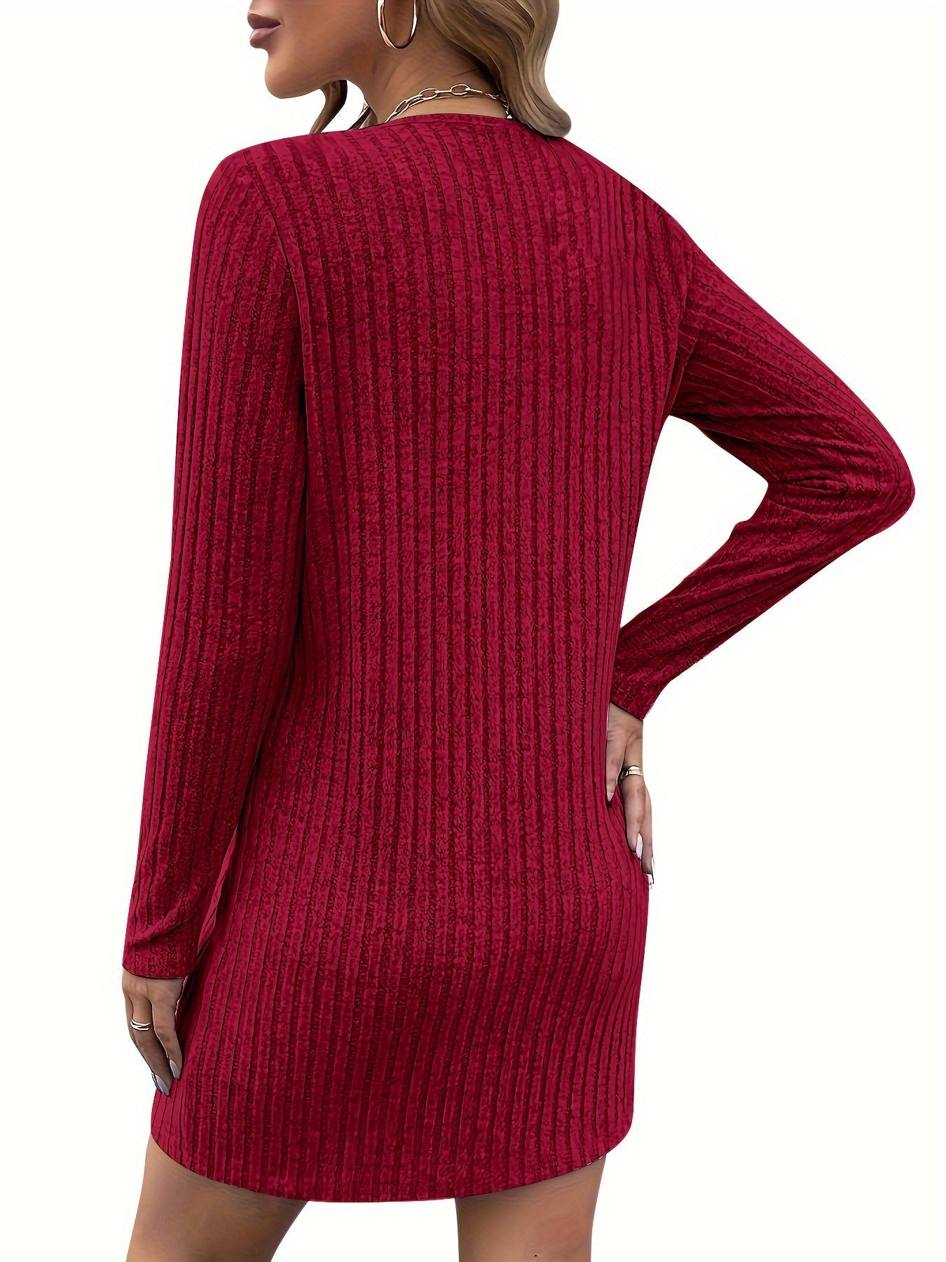 Damen Rippstrickkleid mit Reißverschluss - Image 2