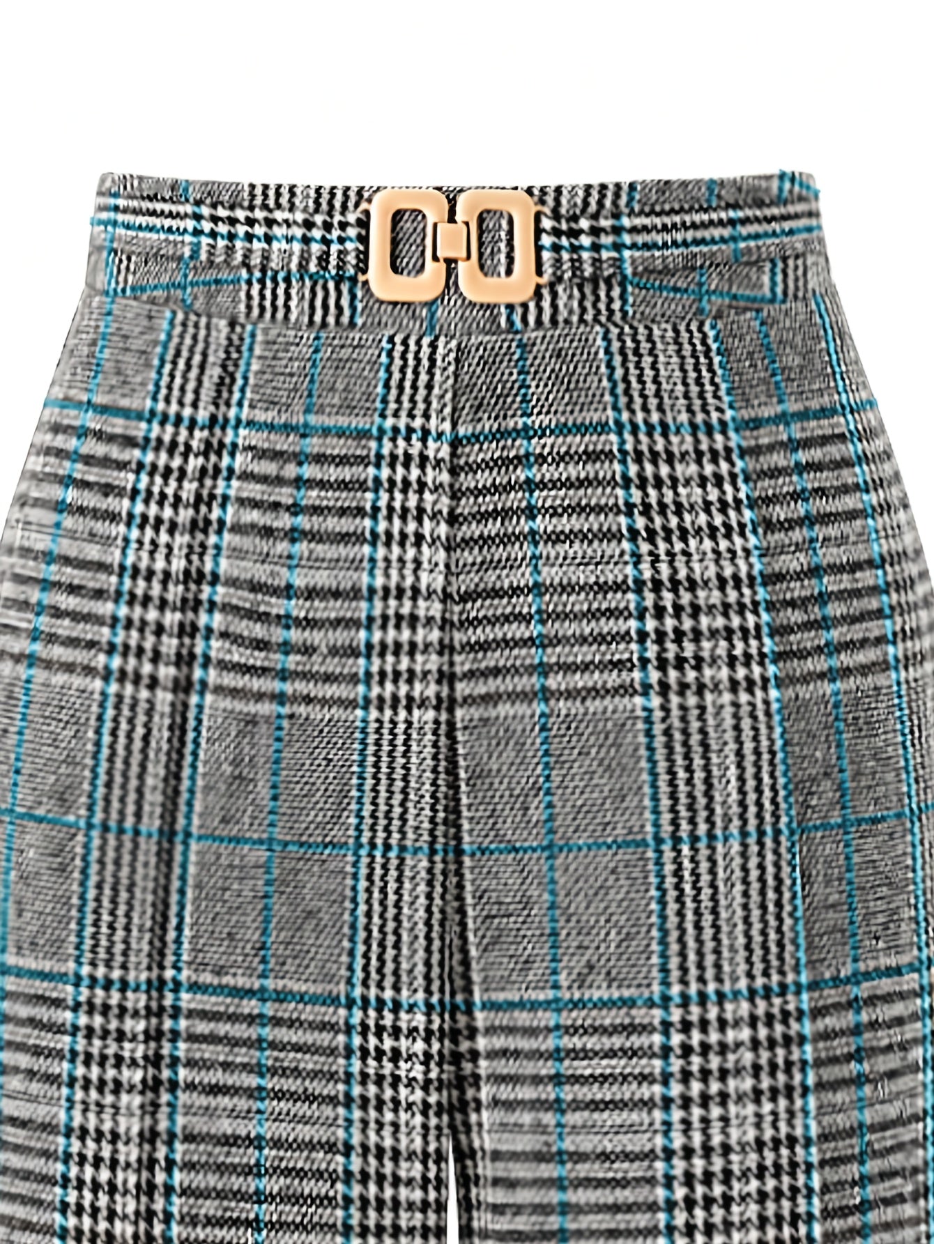 Damen Karierte Weite Hose Marlene Stil - Image 10