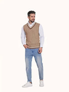 Herren Strick V-Ausschnitt Weste - Image 42