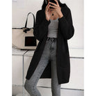 Damen Grobstrick Longstrickjacke