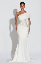 Damen Maxi Kleid Pailletten Corsage