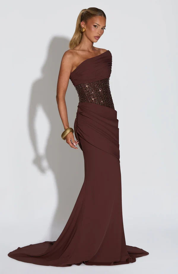 Damen Maxi Kleid Pailletten Corsage - Image 6