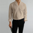 Herren Stehkragenhemd Langarm Casual - Image 10