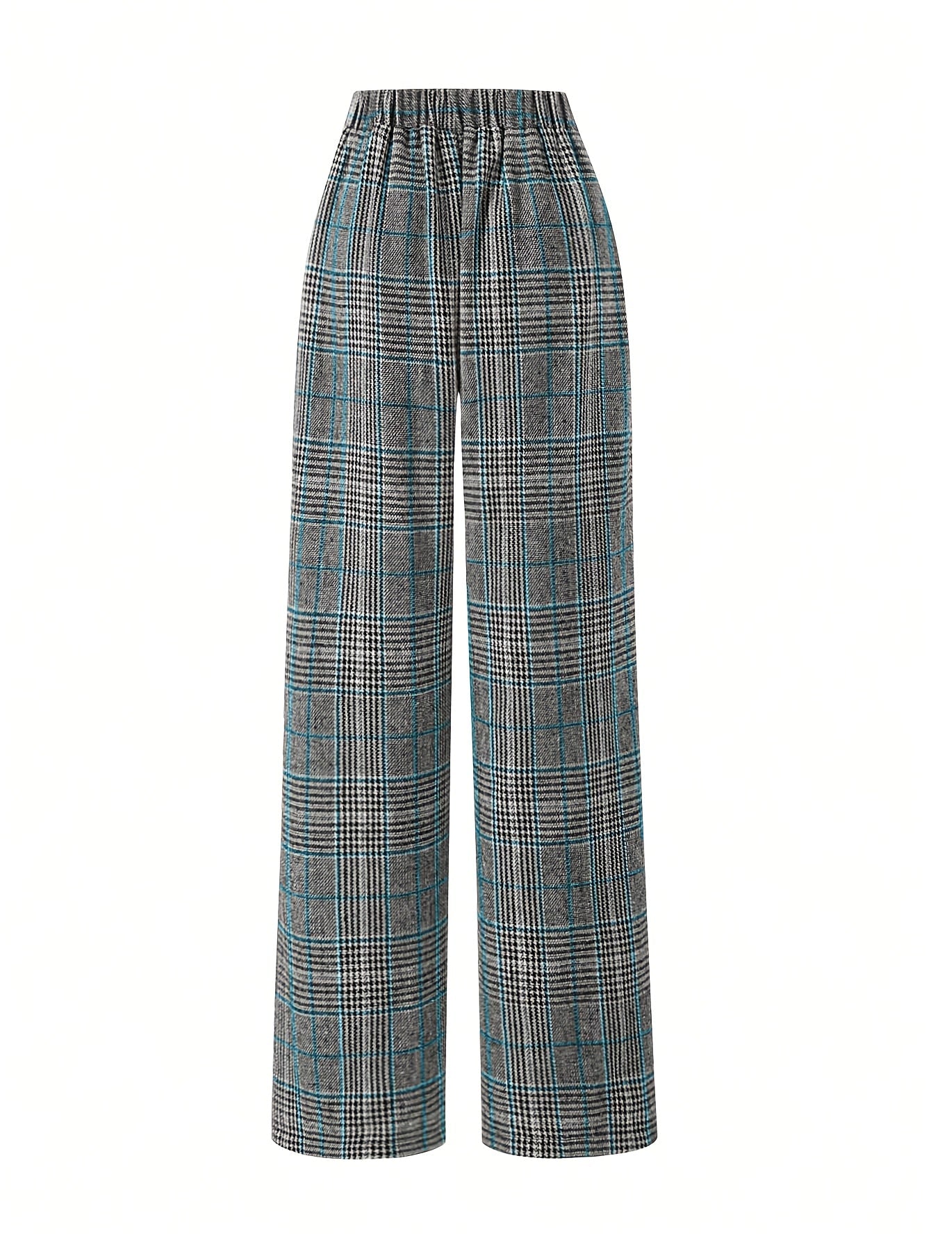 Damen Karierte Weite Hose Marlene Stil - Image 9