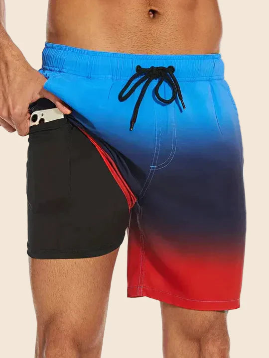 Men's Slim Fit Patterned Swim Shorts Inner Liner - Image 4