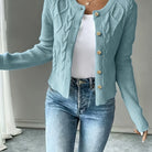 Damen Kabelstrick Strickjacke Knöpfe - Image 12