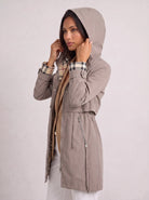Damen Kapuzenparka leicht langer wasserabweisender Mantel - Image 2