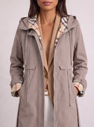 Damen Kapuzenparka leicht langer wasserabweisender Mantel - Image 4