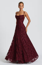 Damen Besticktes Maxi Abendkleid Elegant Lang - Image 11