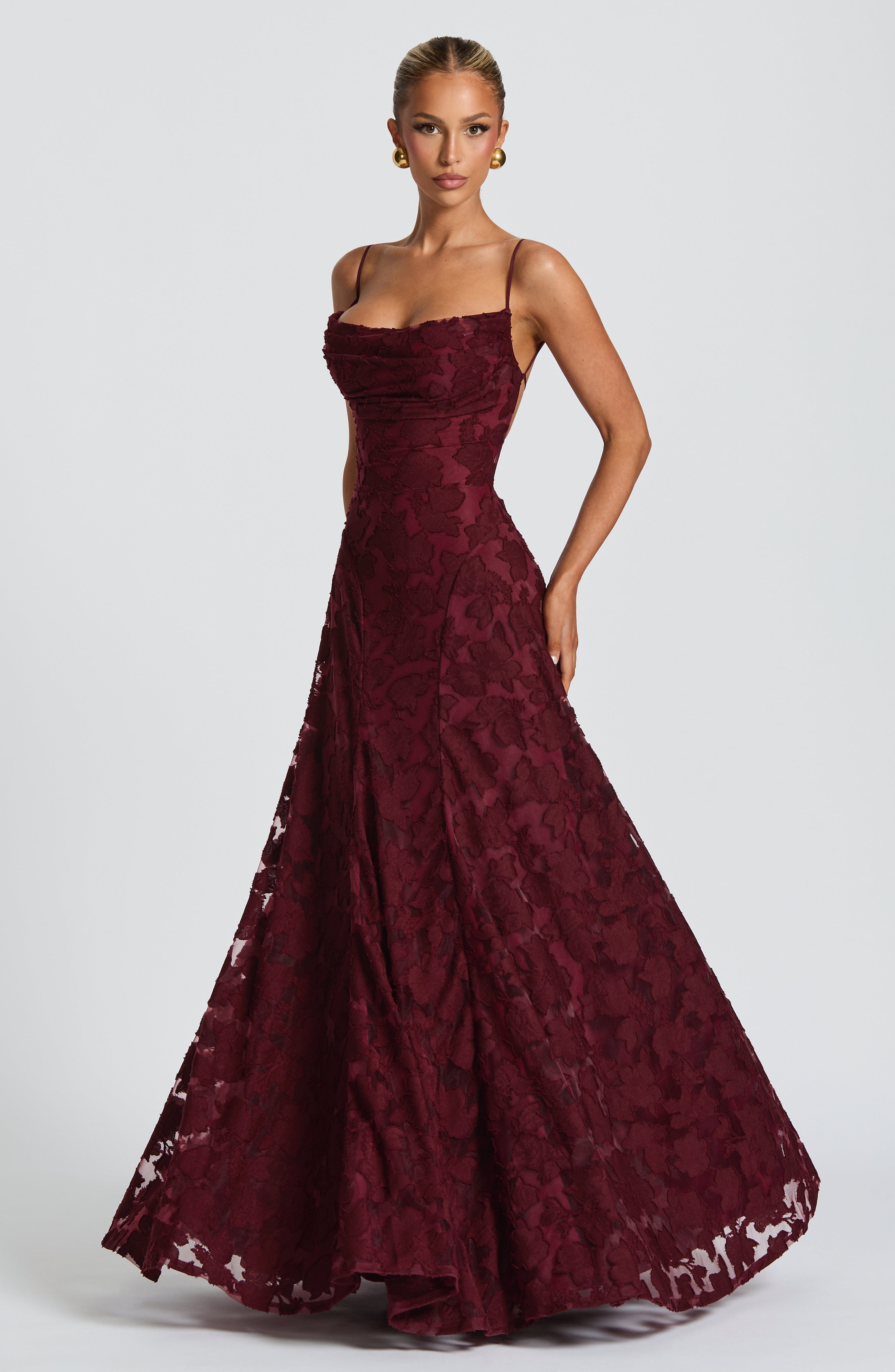 Damen Besticktes Maxi Abendkleid Elegant Lang - Image 11