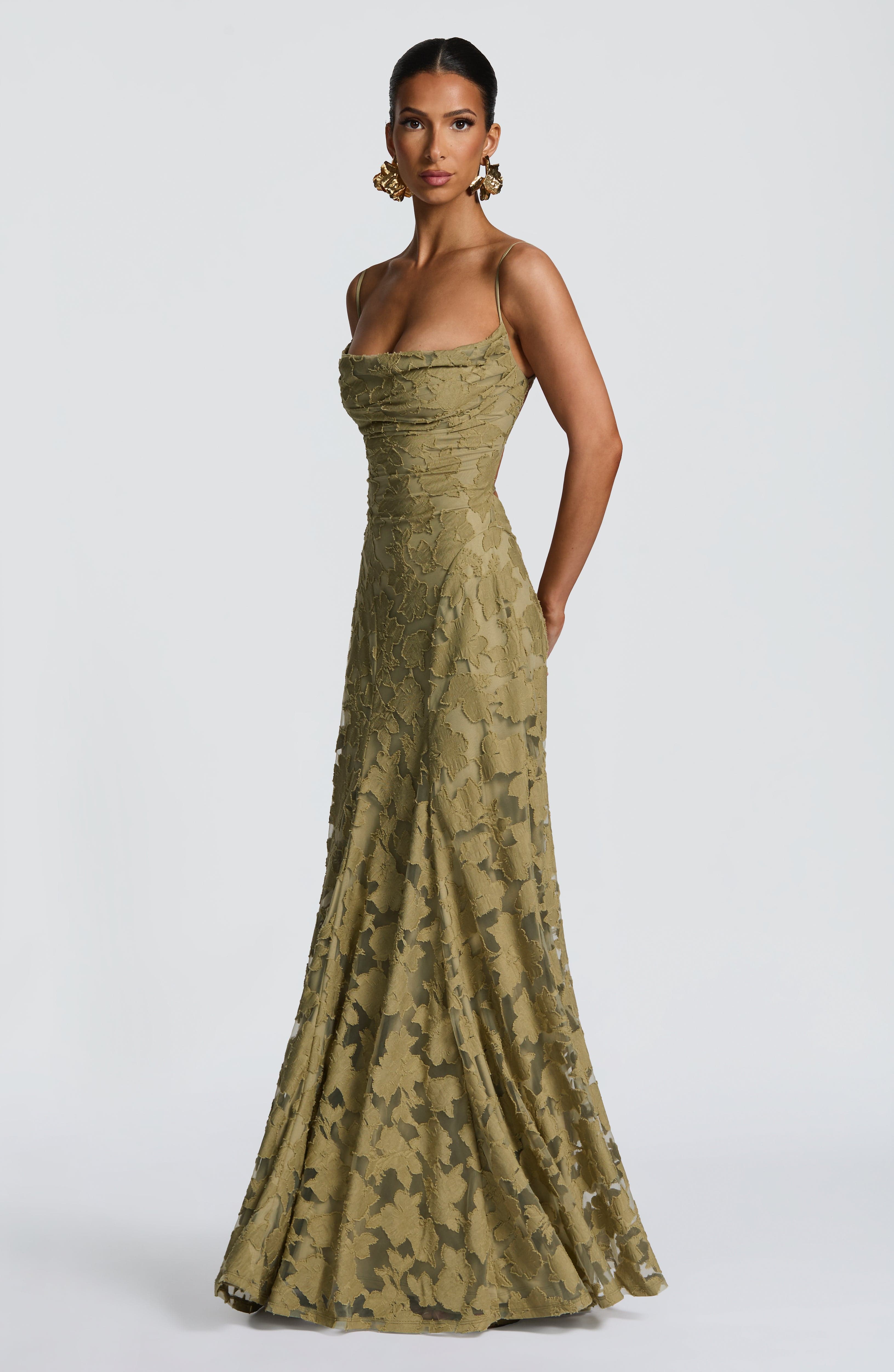 Damen Besticktes Maxi Abendkleid Elegant Lang - Image 4
