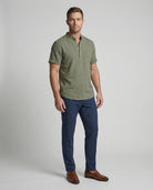 Men's Linen Band Collar Short Sleeve Shirt