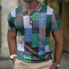 Herren Kariertes Patchwork Poloshirt Sommer - Image 3