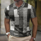 Herren Kariertes Patchwork Poloshirt Sommer - Image 13