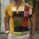 Herren Kariertes Patchwork Poloshirt Sommer - Image 14