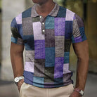 Herren Kariertes Patchwork Poloshirt Sommer - Image 9