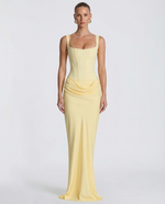 Janice - Vestido maxi con forma de reloj de arena