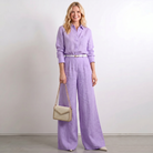 Women Linen Wide Leg Palazzo Pants - Image 4