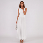 Damen Plisseekleid Festliches Midi-Kleid Drapierter Ausschnitt - Image 3