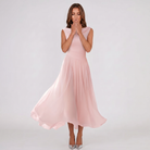 Damen Plisseekleid Festliches Midi-Kleid Drapierter Ausschnitt - Image 12