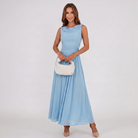 Damen Plisseekleid Festliches Midi-Kleid Drapierter Ausschnitt - Image 13