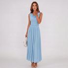 Damen Plisseekleid Festliches Midi-Kleid Drapierter Ausschnitt - Image 15