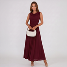 Damen Plisseekleid Festliches Midi-Kleid Drapierter Ausschnitt - Image 17