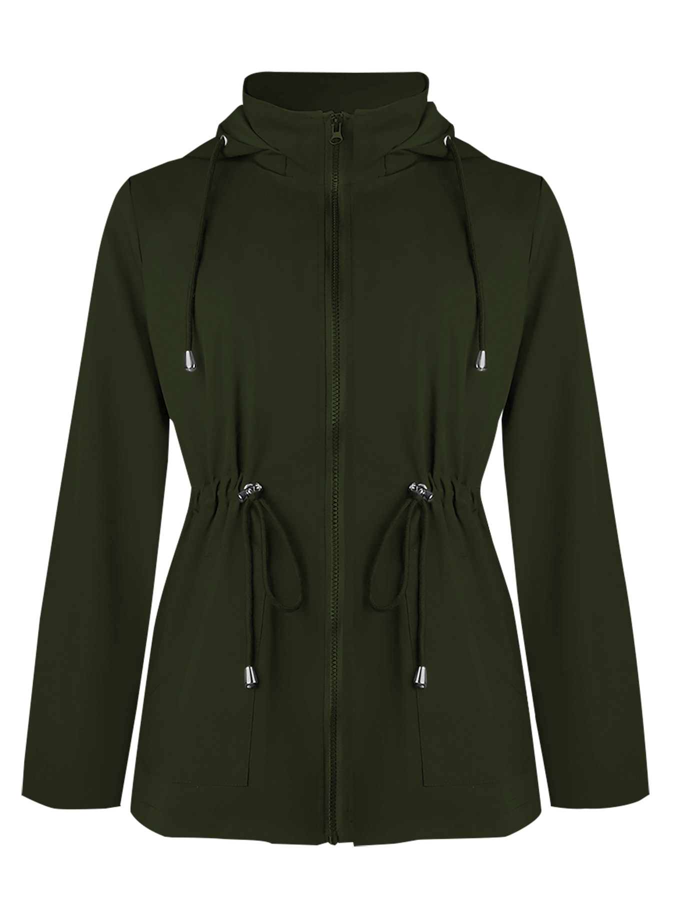 Damen Übergangsjacke Kapuze Leicht Reißverschluss - Image 4