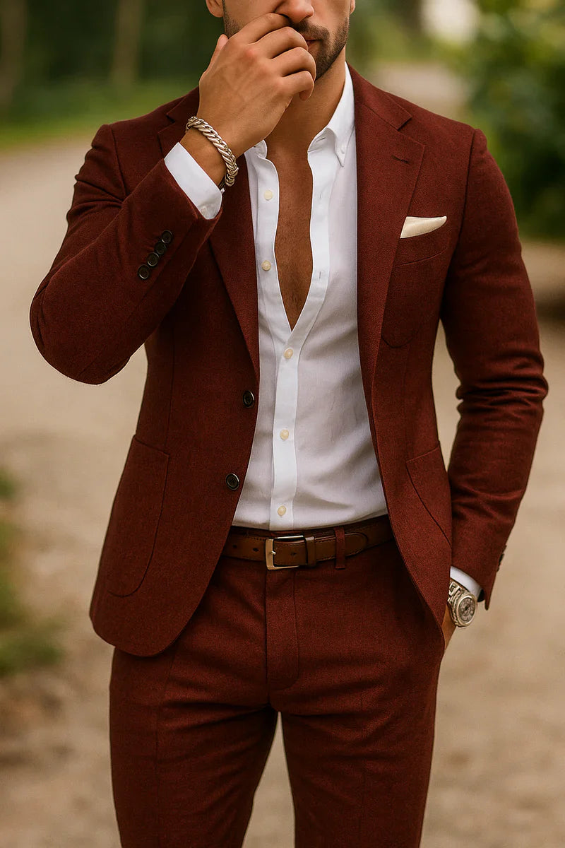 Men's Two Piece Slim Fit Suit Set - Image 8
