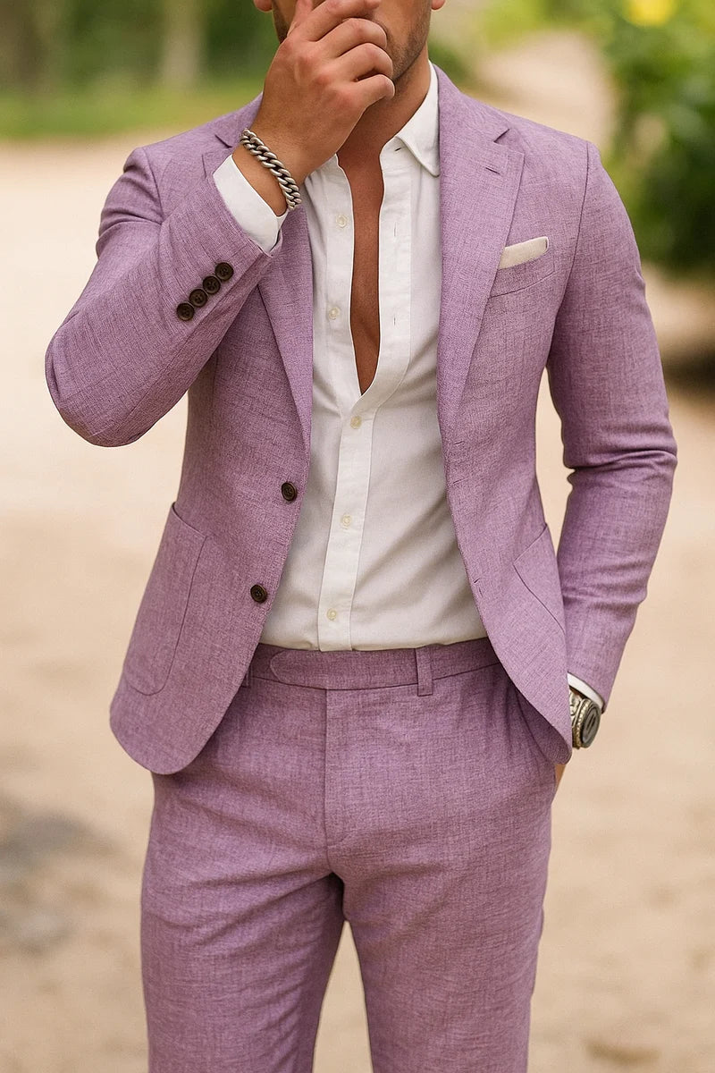 Men's Two Piece Slim Fit Suit Set - Image 9
