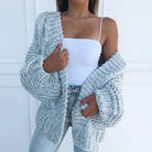Damen Oversized Grobstrick Strickjacke - Image 8