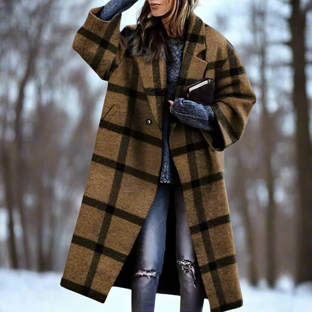 Damen langer Wollmantel oversized warm - Image 8