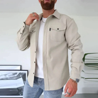 Herren Hemdjacke Overshirt Lange Ärmel Knopfleiste - Image 3