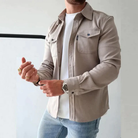 Herren Hemdjacke Overshirt Lange Ärmel Knopfleiste - Image 4