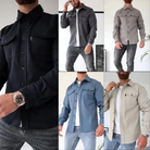 Herren Hemdjacke Overshirt Lange Ärmel Knopfleiste - Image 8