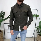 Herren Hemdjacke Overshirt Lange Ärmel Knopfleiste - Image 5