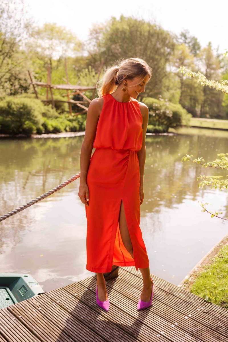 Damen Ärmelloses Midikleid Seitenschlitz - Image 2