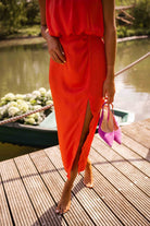 Damen Ärmelloses Midikleid Seitenschlitz - Image 4
