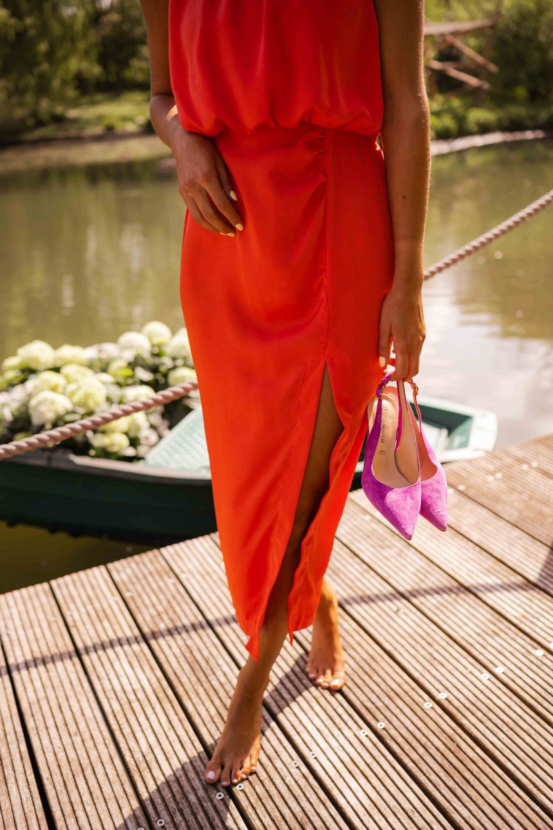 Damen Ärmelloses Midikleid Seitenschlitz - Image 4