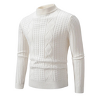 Herren Rollkragenpullover Zopfmuster Strickpullover