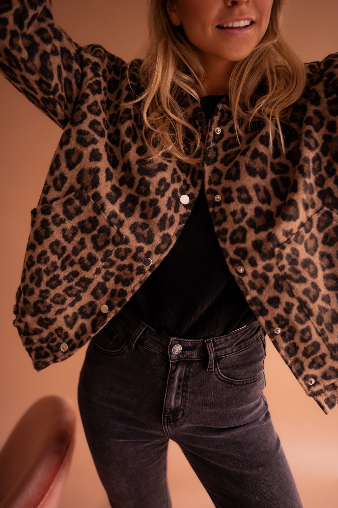 Damen Leopardenjacke Animal-Print