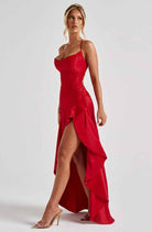 Damen Maxikleid mit Schlitz Elegant Lang - Image 15