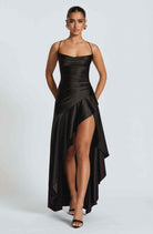 Damen Maxikleid mit Schlitz Elegant Lang - Image 2