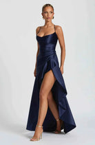 Damen Maxikleid mit Schlitz Elegant Lang - Image 6